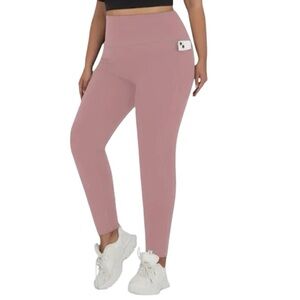 Plus Size Dusty‎ Pink Athletic Leggings with Pockets NWOT